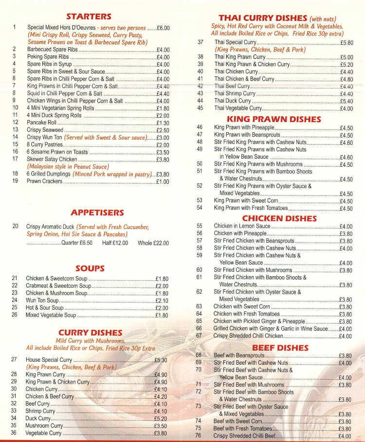 The Lucky Inn Chinese restaurant on Glyn Vale, Bristol - Everymenu