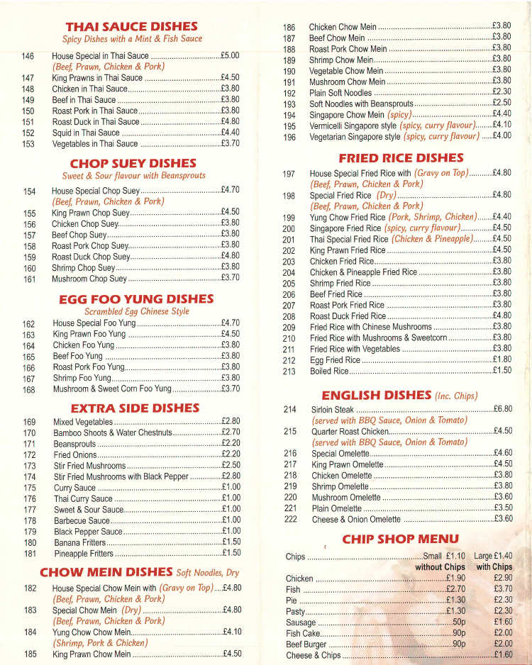 The Lucky Inn Chinese restaurant on Glyn Vale, Bristol - Everymenu